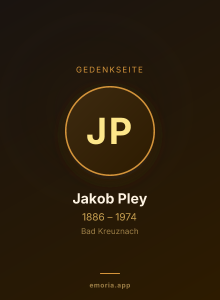 Gedenkportrait von Jakob Pley