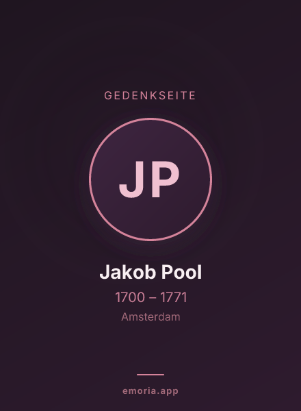 Gedenkportrait von Jakob Pool