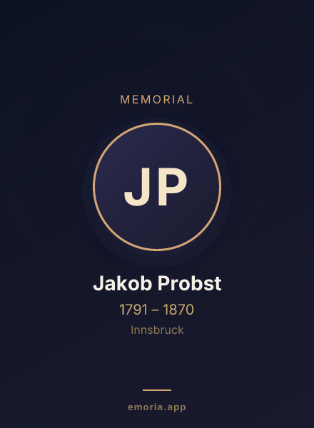 Memorial portrait of Jakob Probst