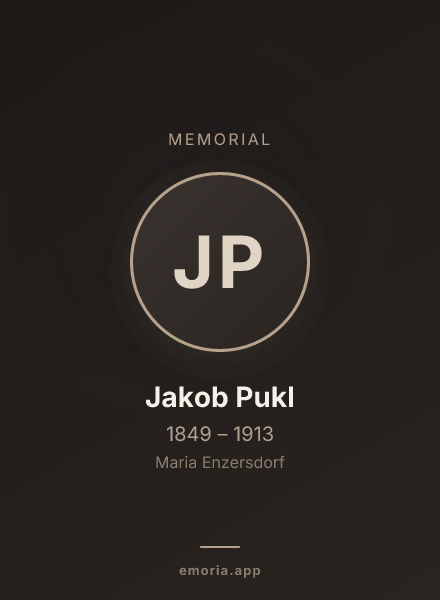 Memorial portrait of Jakob Pukl