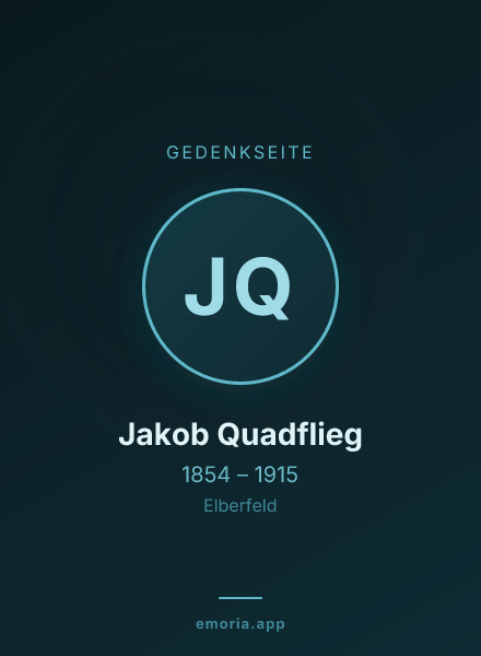 Gedenkportrait von Jakob Quadflieg