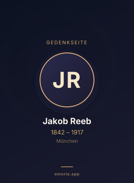 Gedenkportrait von Jakob Reeb