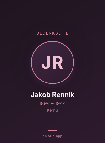 Gedenkportrait von Jakob Rennik