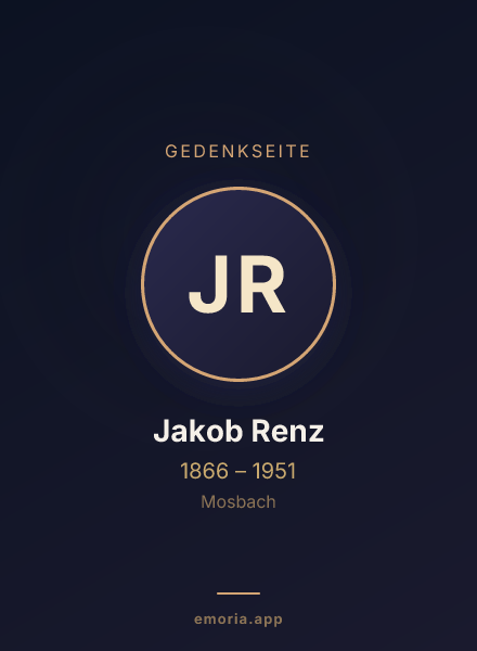 Gedenkportrait von Jakob Renz
