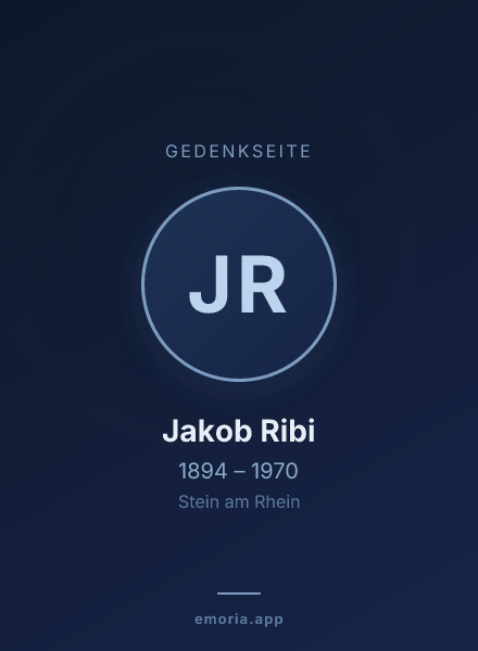 Gedenkportrait von Jakob Ribi