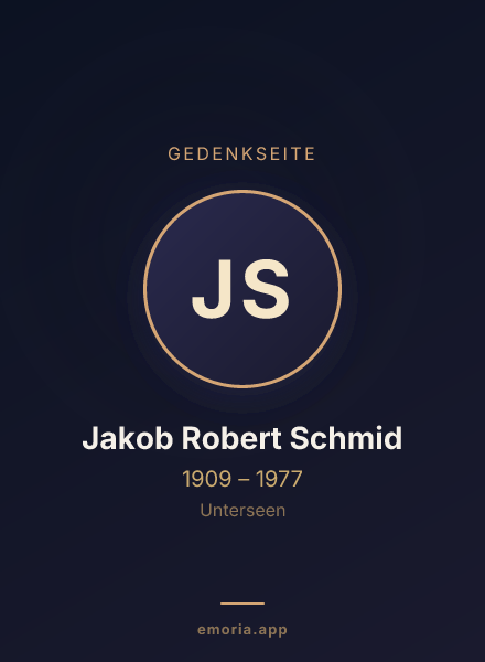 Gedenkportrait von Jakob Robert Schmid