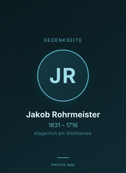 Gedenkportrait von Jakob Rohrmeister