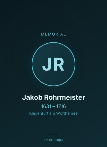 Memorial portrait of Jakob Rohrmeister
