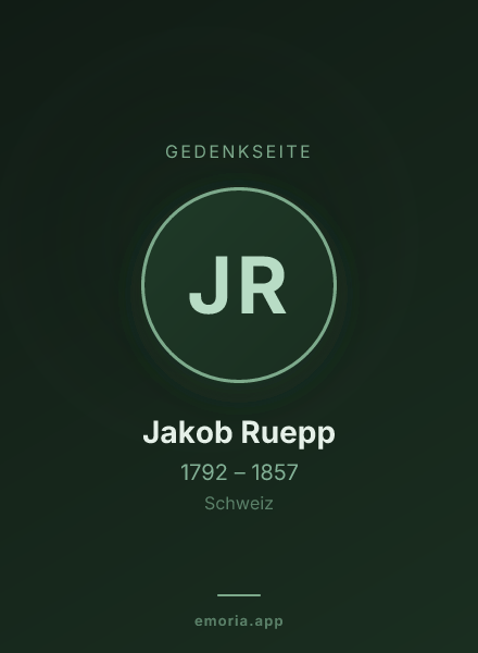 Gedenkportrait von Jakob Ruepp