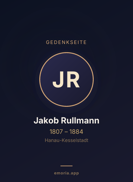 Gedenkportrait von Jakob Rullmann