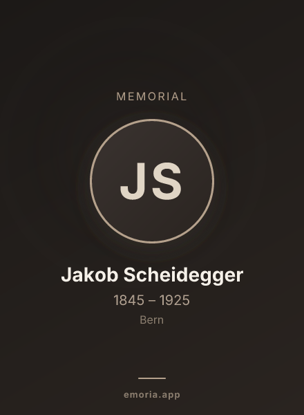 Memorial portrait of Jakob Scheidegger
