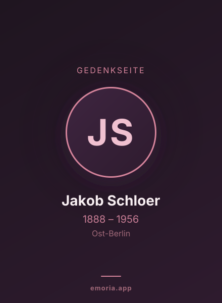 Gedenkportrait von Jakob Schloer