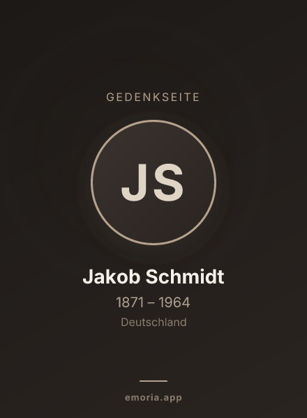 Gedenkportrait von Jakob Schmidt