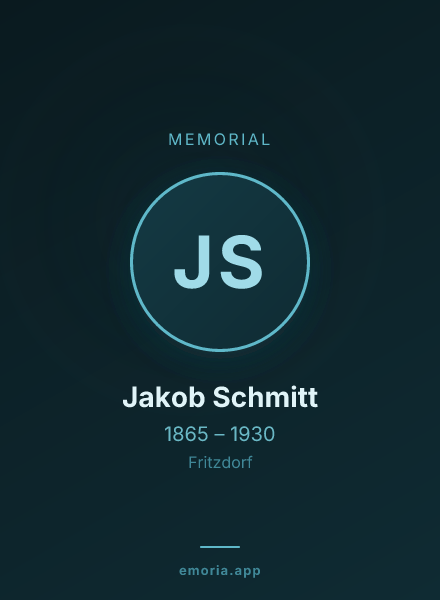 Memorial portrait of Jakob Schmitt