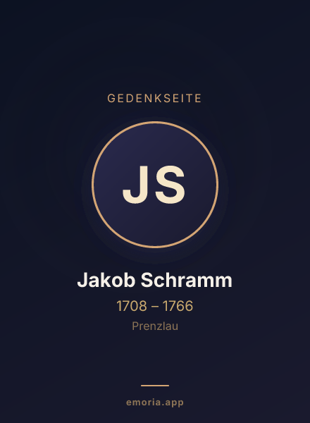 Gedenkportrait von Jakob Schramm