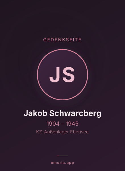 Gedenkportrait von Jakob Schwarcberg