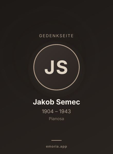 Gedenkportrait von Jakob Semec
