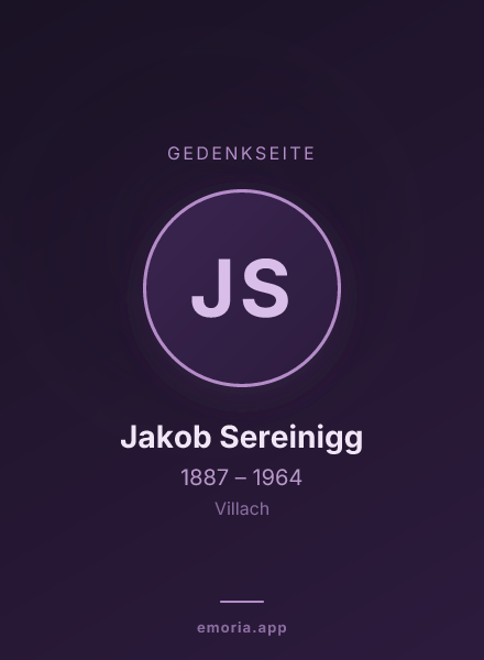 Gedenkportrait von Jakob Sereinigg