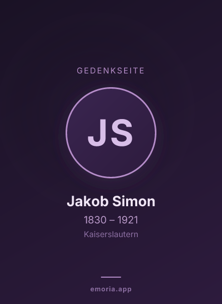 Gedenkportrait von Jakob Simon