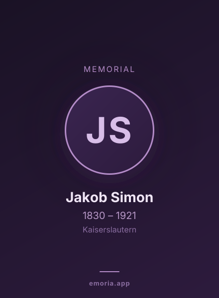 Memorial portrait of Jakob Simon