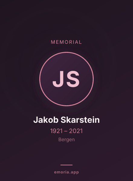 Memorial portrait of Jakob Skarstein