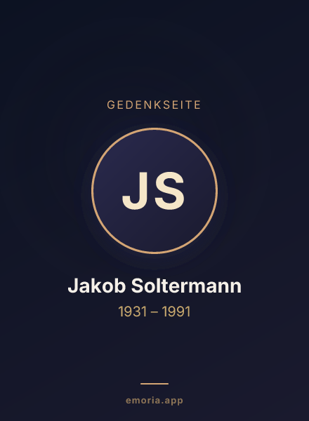 Gedenkportrait von Jakob Soltermann
