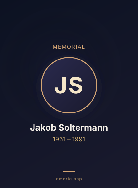 Memorial portrait of Jakob Soltermann