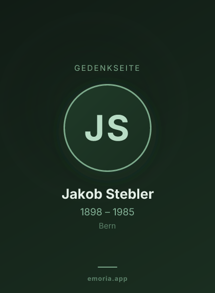 Gedenkportrait von Jakob Stebler