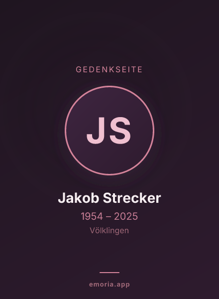 Gedenkportrait von Jakob Strecker