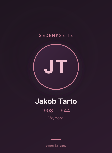 Gedenkportrait von Jakob Tarto