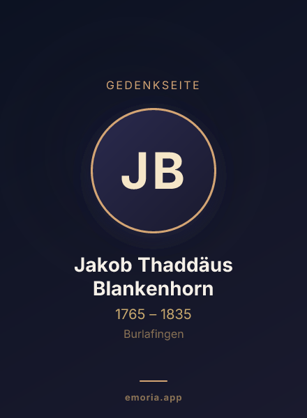 Gedenkportrait von Jakob Thaddäus Blankenhorn