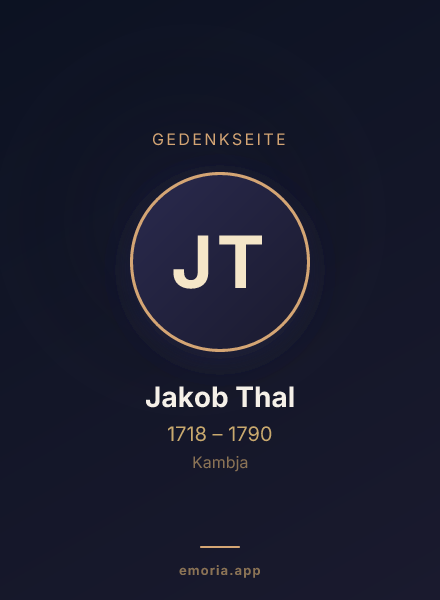 Gedenkportrait von Jakob Thal