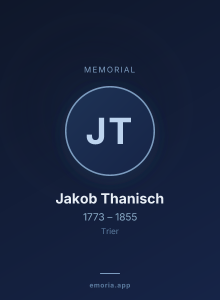 Memorial portrait of Jakob Thanisch