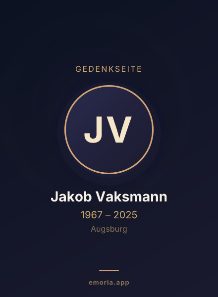 Gedenkportrait von Jakob Vaksmann