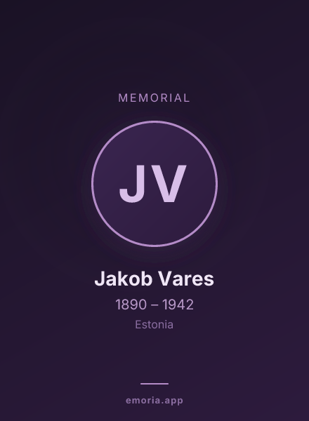 Memorial portrait of Jakob Vares