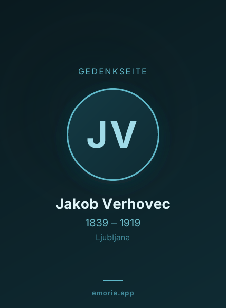 Gedenkportrait von Jakob Verhovec
