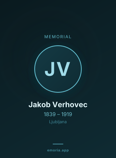 Memorial portrait of Jakob Verhovec