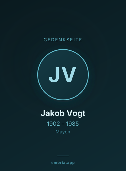 Gedenkportrait von Jakob Vogt