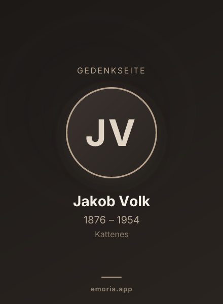 Gedenkportrait von Jakob Volk