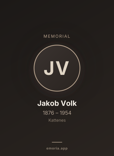 Memorial portrait of Jakob Volk