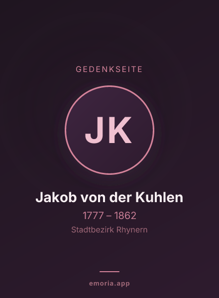 Gedenkportrait von Jakob von der Kuhlen