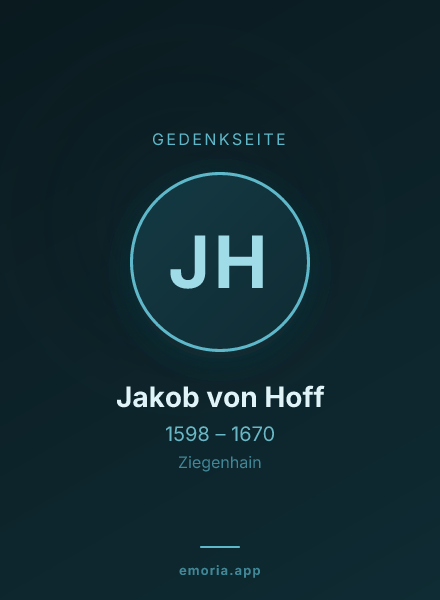 Gedenkportrait von Jakob von Hoff