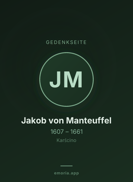 Gedenkportrait von Jakob von Manteuffel