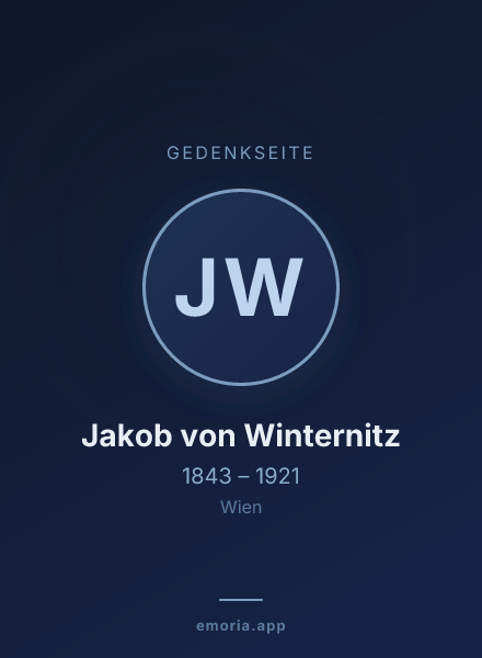 Gedenkportrait von Jakob von Winternitz