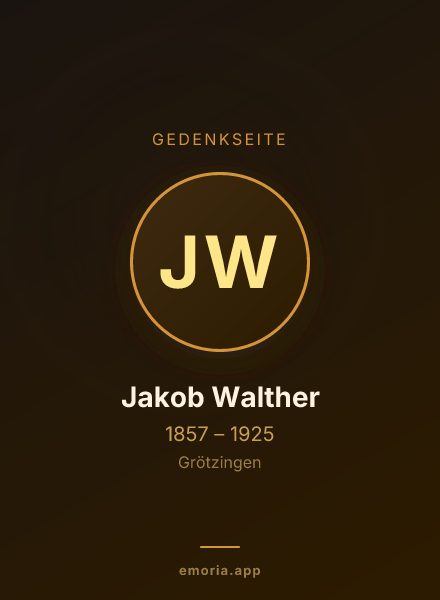 Gedenkportrait von Jakob Walther