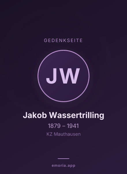 Gedenkportrait von Jakob Wassertrilling