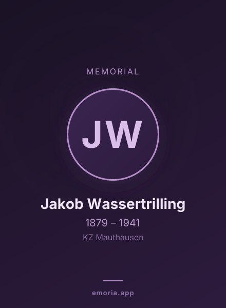 Memorial portrait of Jakob Wassertrilling