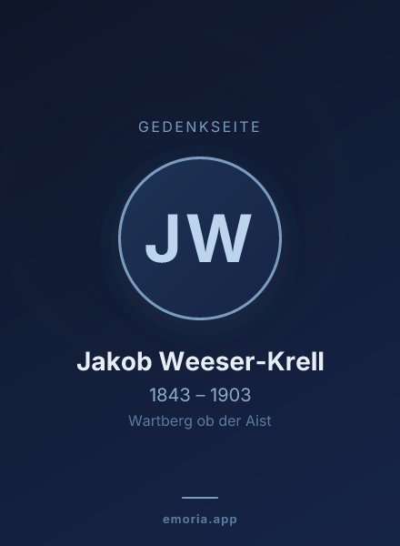 Gedenkportrait von Jakob Weeser-Krell