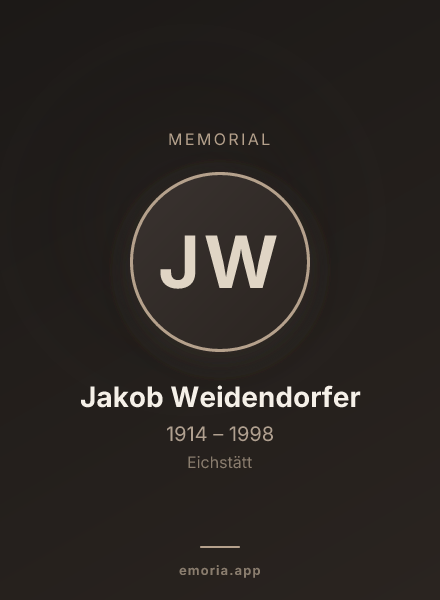 Memorial portrait of Jakob Weidendorfer