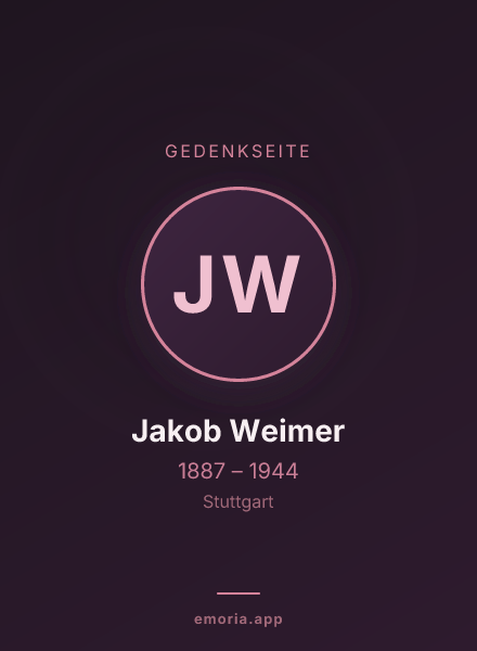 Gedenkportrait von Jakob Weimer
